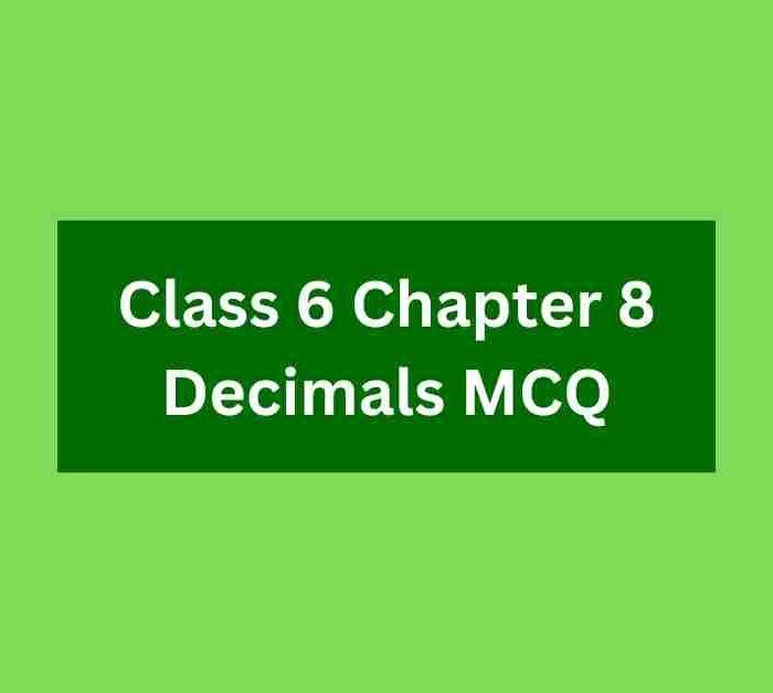 Class 6 Chapter 8 Decimals MCQ