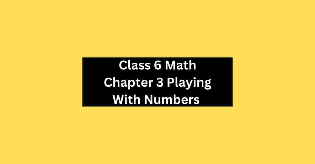 Class 6 Math Chapter 3 Playing With Numbers MCQ