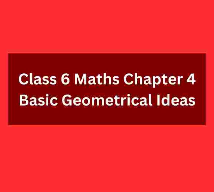 Class 6 Maths Chapter 4 Basic Geometrical Ideas