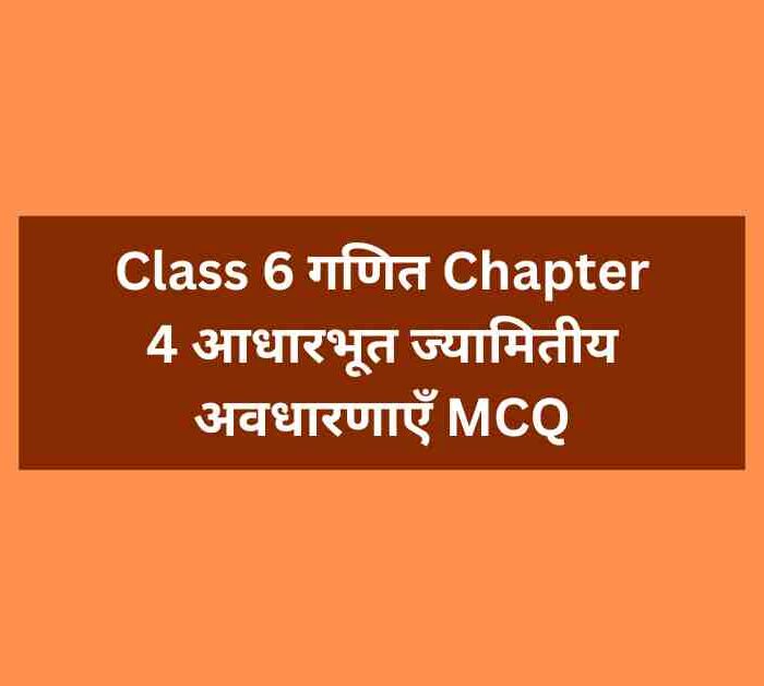 Class 6 गणित Chapter 4 आधारभूत ज्यामितीय अवधारणाएँ MCQ