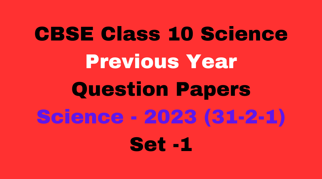 Previous Year Question Papers Class 10 Science with Solutions