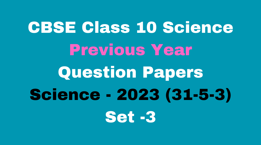 Class 10 Science Previous Year 2023 Question Papers