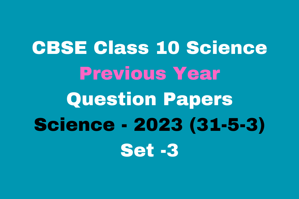 Class 10 Science Previous Year 2023 Question Papers