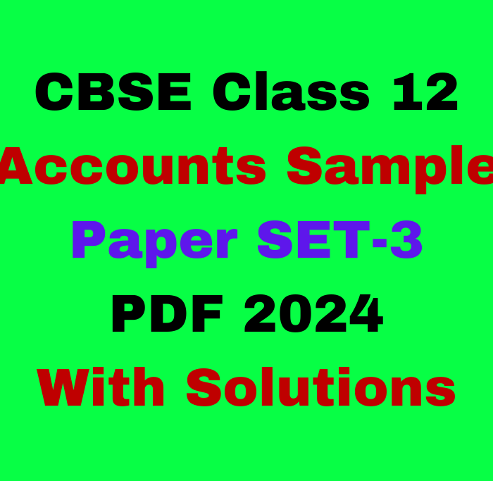 CBSE Sample Paper for Class 12 Accounts 2024 Set-3 Free