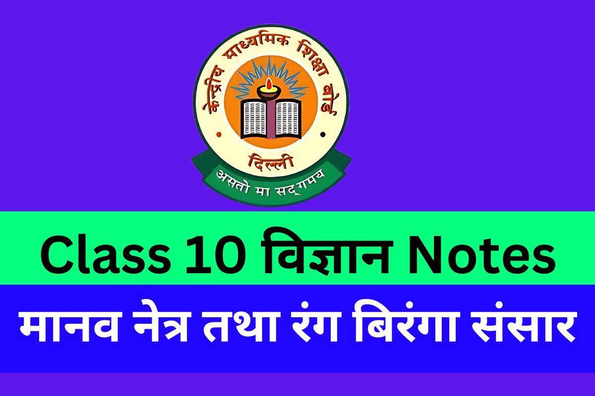 Class 10 Science Chapter 11 मानव नेत्र तथा रंग बिरंगा संसार Notes Free PDF