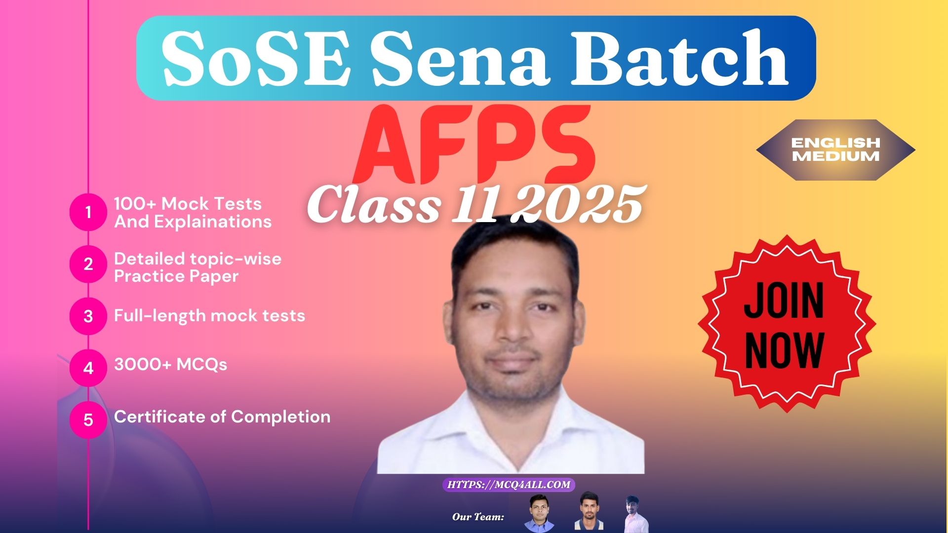 SoSE Sena Batch 2025: Class 11 AFPS