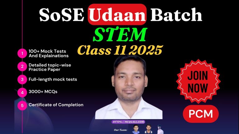 SoSE Udaan Batch 2025: Class 11 STEM