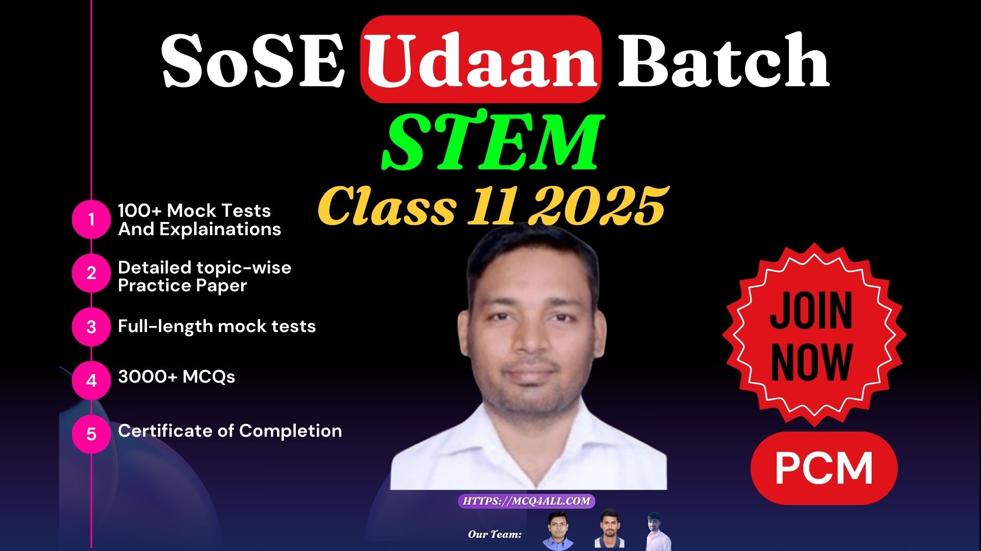 SoSE Udaan Batch 2025: Class 11 STEM